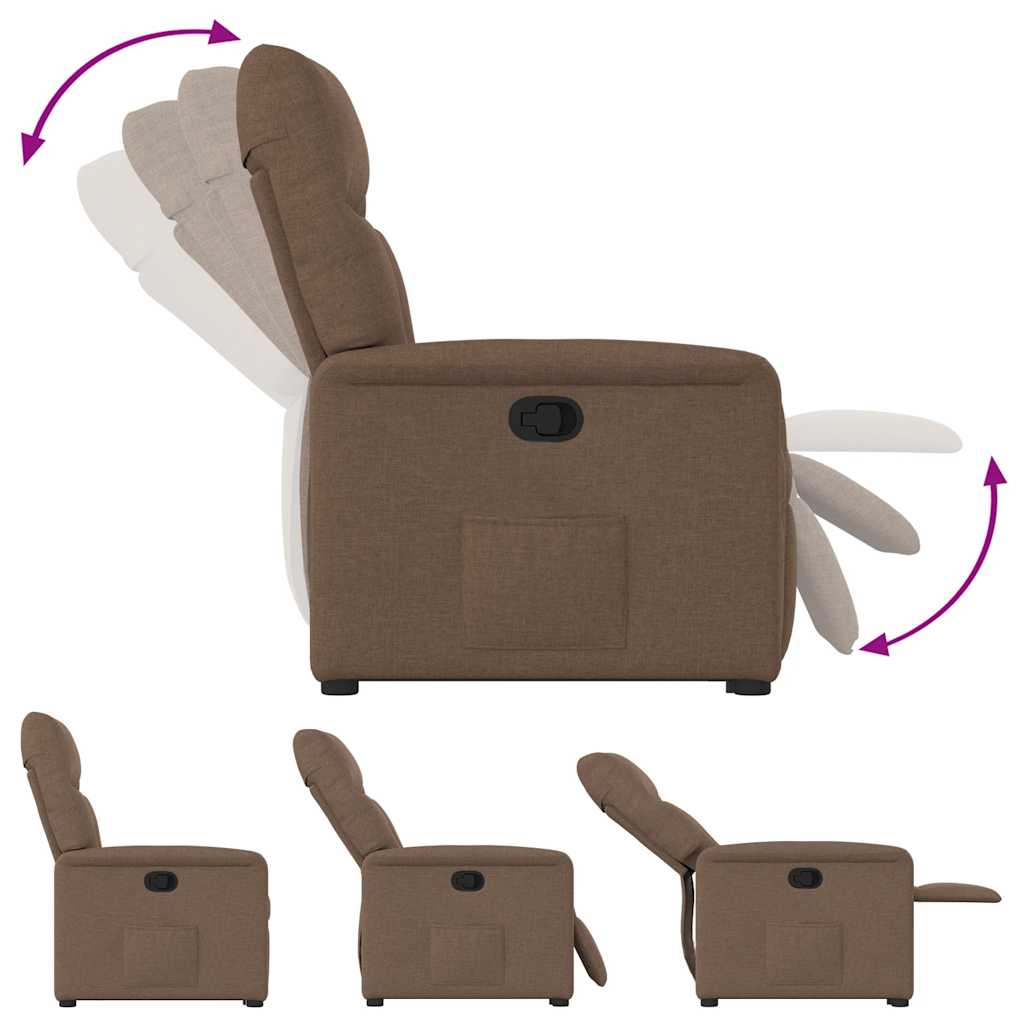 vidaXL Fauteuil relax releveur marron en tissu