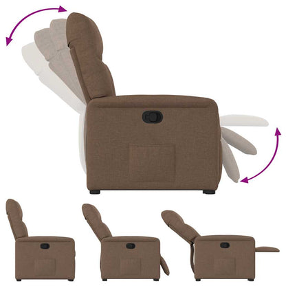 vidaXL Fauteuil relax releveur marron en tissu