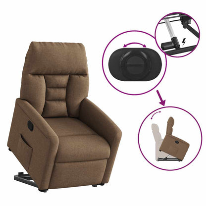 vidaXL Fauteuil relax releveur marron en tissu