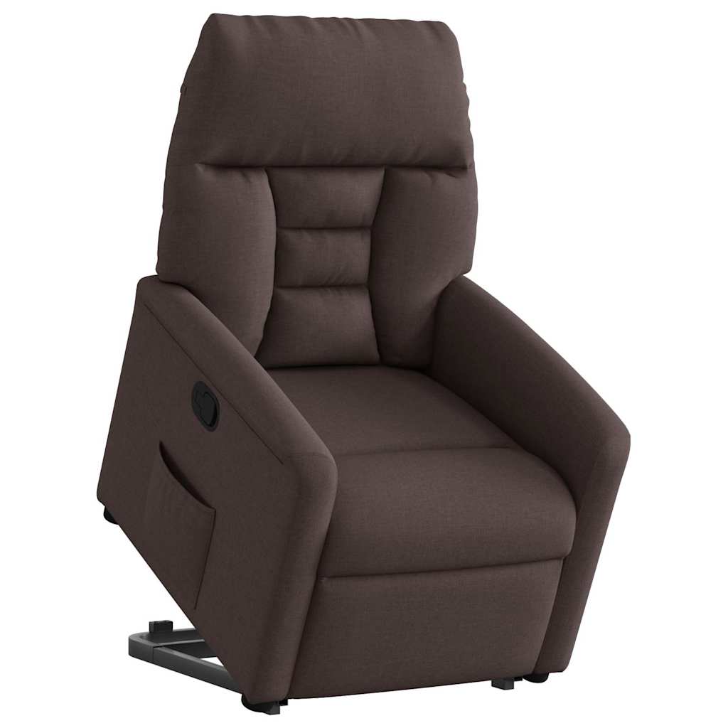vidaXL Relaxsessel mit Aufstehhilfe Dunkelbraun Stoff