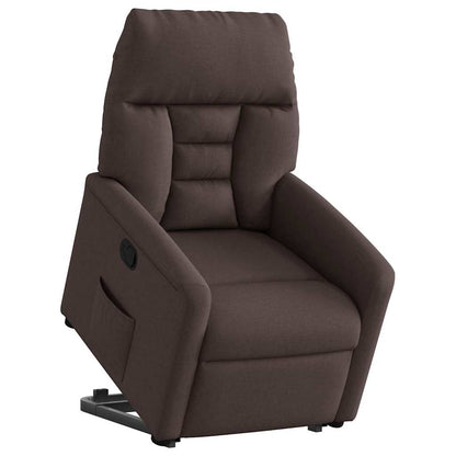 vidaXL Relaxsessel mit Aufstehhilfe Dunkelbraun Stoff