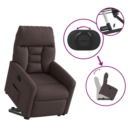 vidaXL Relaxsessel mit Aufstehhilfe Dunkelbraun Stoff