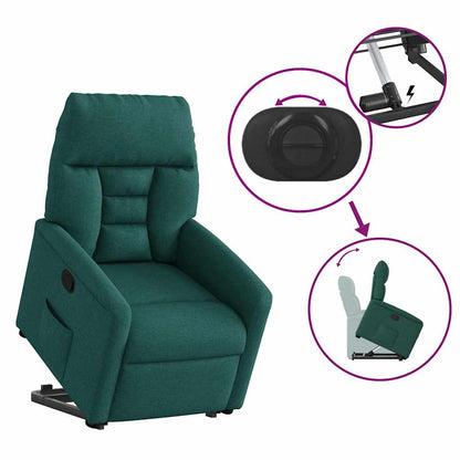 vidaXL Relaxsessel mit Aufstehhilfe Dunkelgrün Stoff