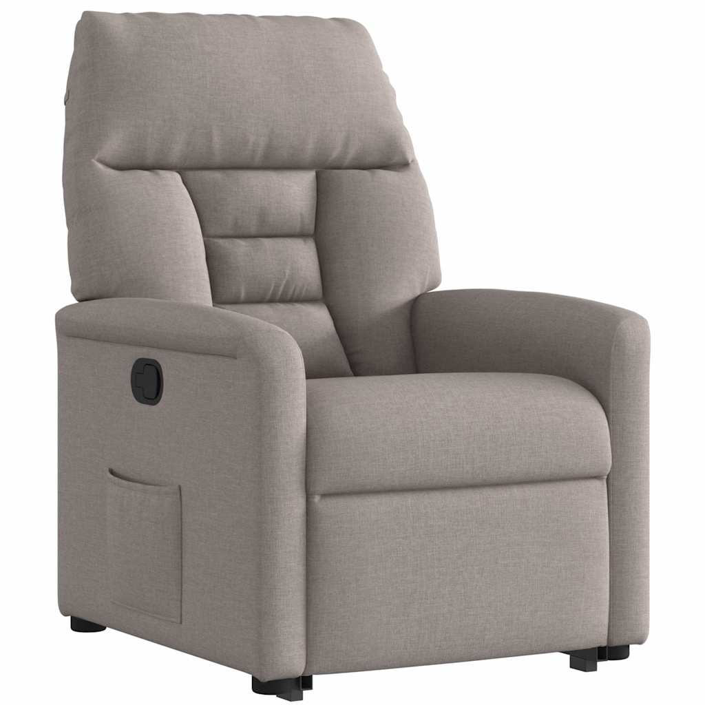vidaXL Relaxsessel mit Aufstehhilfe Taupe Stoff
