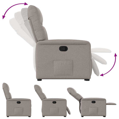 vidaXL Relaxsessel mit Aufstehhilfe Taupe Stoff