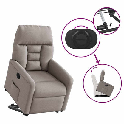 vidaXL Relaxsessel mit Aufstehhilfe Taupe Stoff