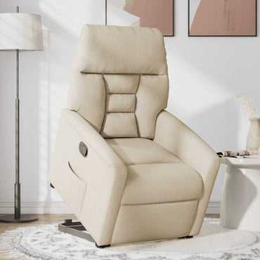 vidaXL Relaxsessel mit Aufstehhilfe Creme Stoff