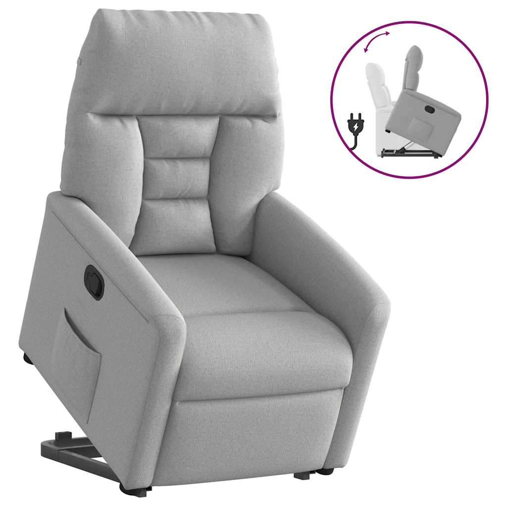Fauteuil relax inclinable électrique gris nuage en tissu vidaXL