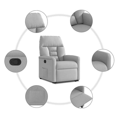 Fauteuil relax inclinable électrique gris nuage en tissu vidaXL