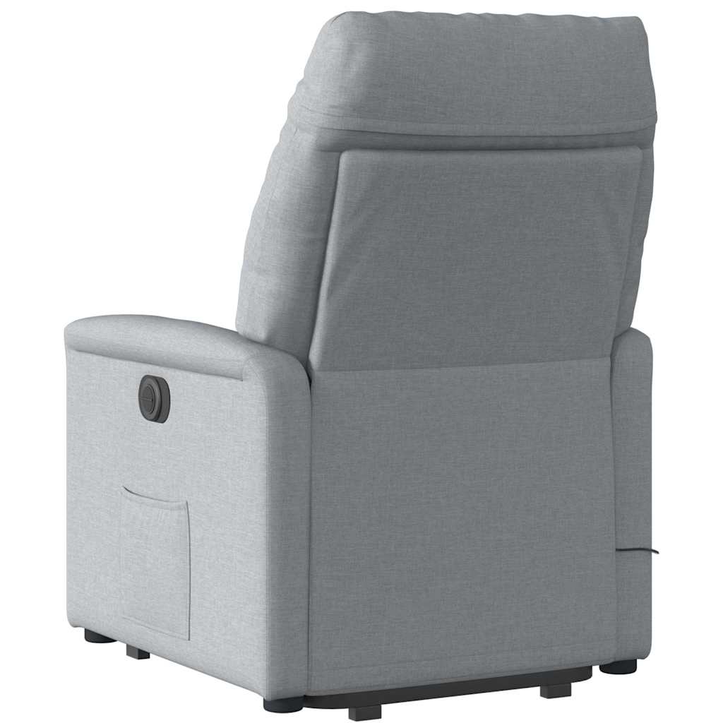 vidaXL Massagesessel mit Aufstehhilfe Hellgrau Stoff