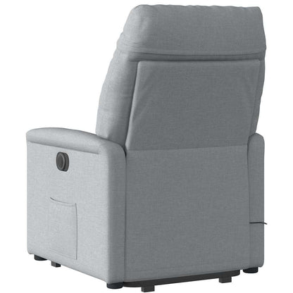 vidaXL Massagesessel mit Aufstehhilfe Hellgrau Stoff