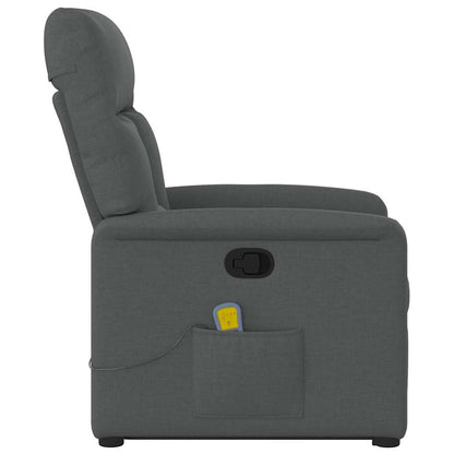 vidaXL Massagesessel mit Aufstehhilfe Dunkelgrau Stoff