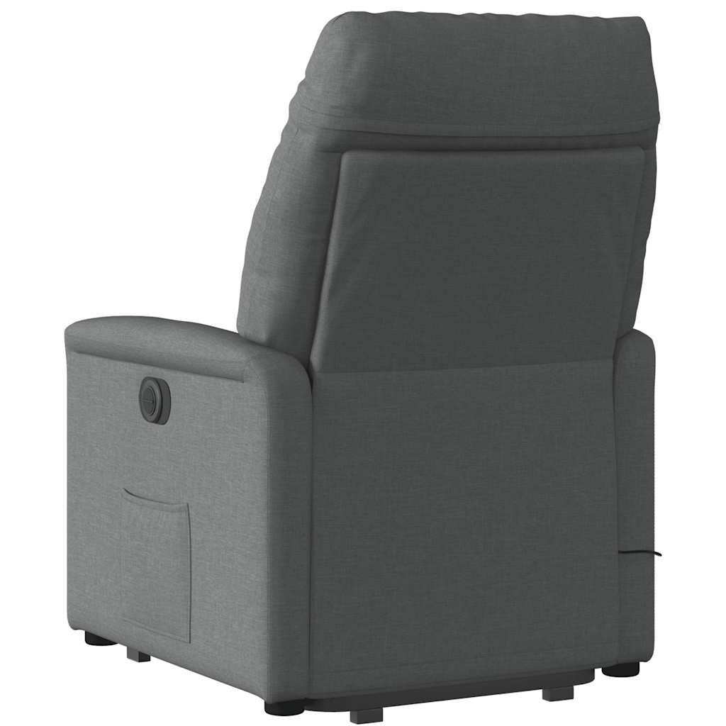 vidaXL Massagesessel mit Aufstehhilfe Dunkelgrau Stoff