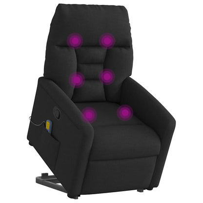 vidaXL Massagesessel mit Aufstehhilfe Schwarz Stoff
