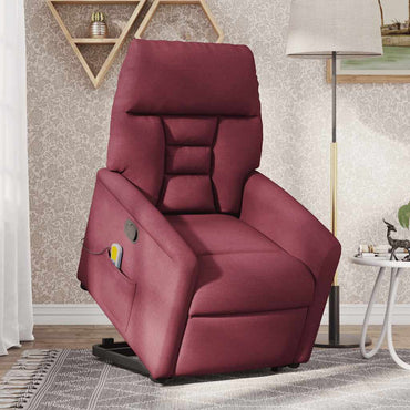 vidaXL Massagesessel mit Aufstehhilfe Weinrot Stoff