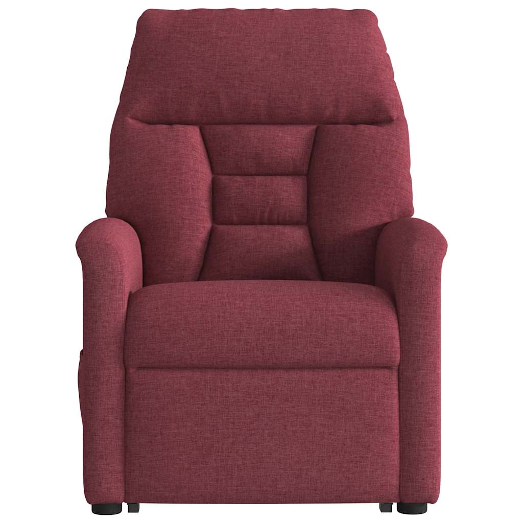 vidaXL Massagesessel mit Aufstehhilfe Weinrot Stoff
