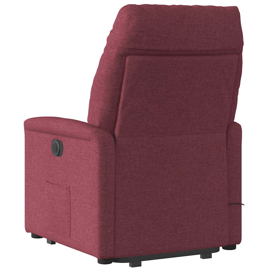vidaXL Massagesessel mit Aufstehhilfe Weinrot Stoff