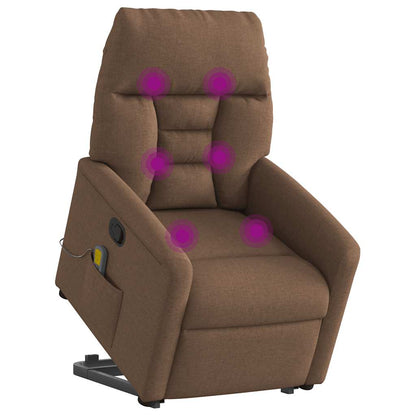 vidaXL Massagesessel mit Aufstehhilfe Braun Stoff