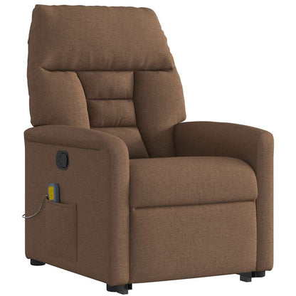 vidaXL Massagesessel mit Aufstehhilfe Braun Stoff