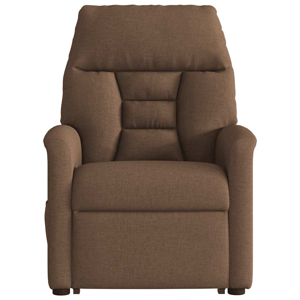 vidaXL Massagesessel mit Aufstehhilfe Braun Stoff