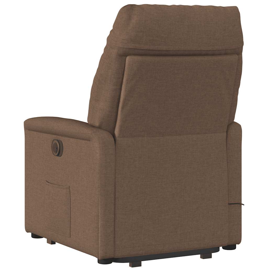 vidaXL Massagesessel mit Aufstehhilfe Braun Stoff