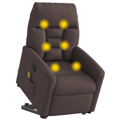 vidaXL Massagesessel mit Aufstehhilfe Dunkelbraun Stoff
