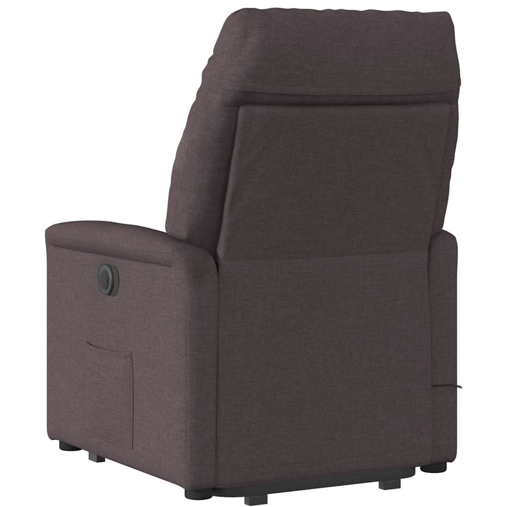 vidaXL Massagesessel mit Aufstehhilfe Dunkelbraun Stoff