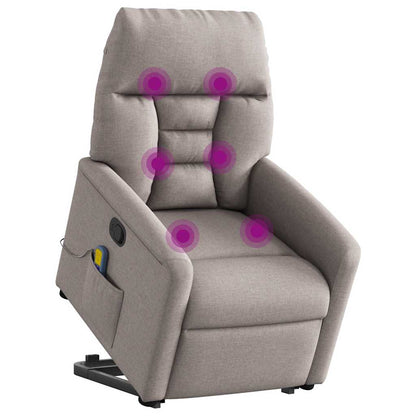 vidaXL Massagesessel mit Aufstehhilfe Taupe Stoff