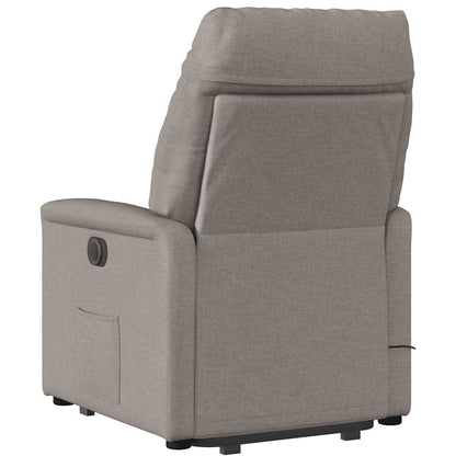 vidaXL Massagesessel mit Aufstehhilfe Taupe Stoff