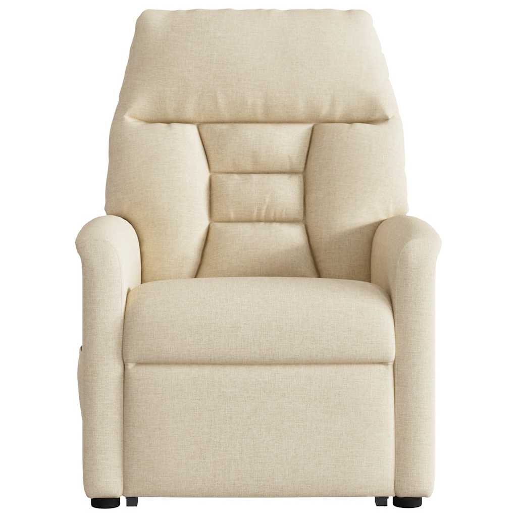 vidaXL Massagesessel mit Aufstehhilfe Creme Stoff