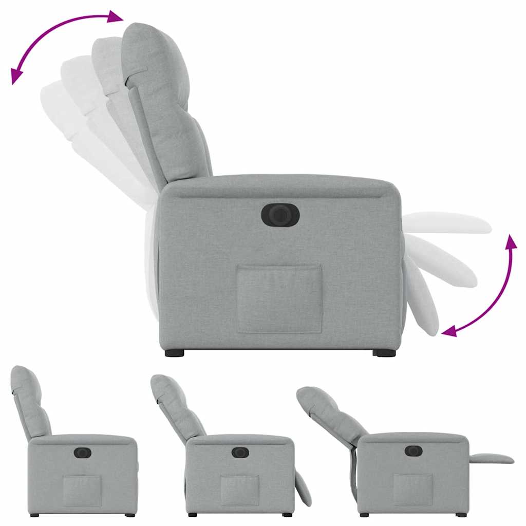 vidaXL Relaxsessel mit Aufstehhilfe Elektrisch Hellgrau Stoff