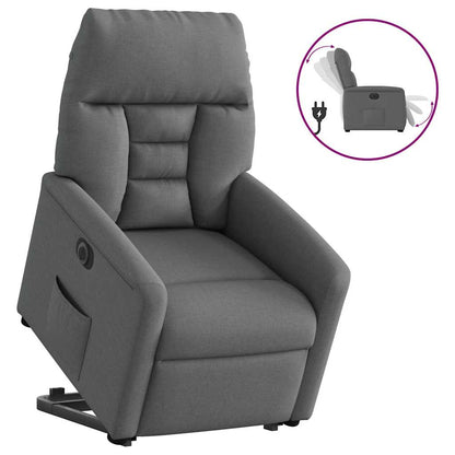 vidaXL Relaxsessel mit Aufstehhilfe Elektrisch Dunkelgrau Stoff
