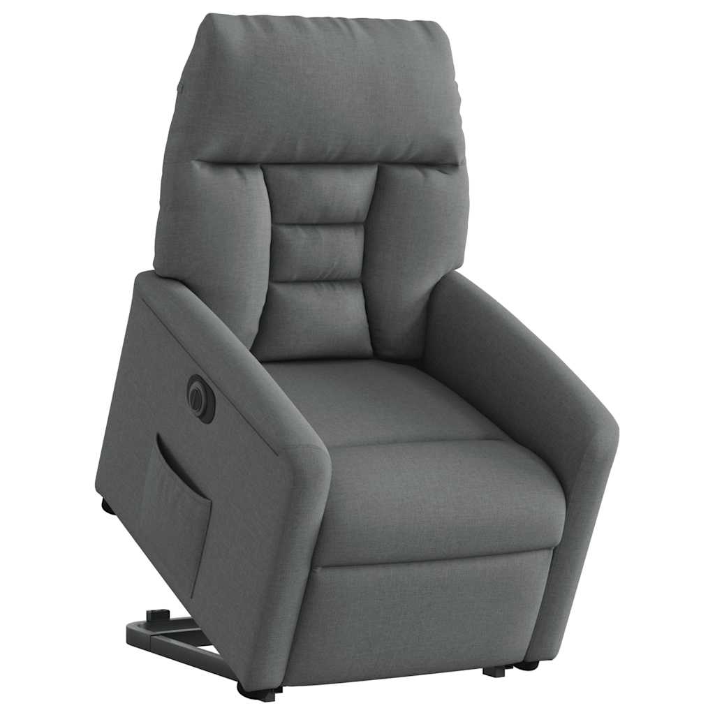 vidaXL Relaxsessel mit Aufstehhilfe Elektrisch Dunkelgrau Stoff