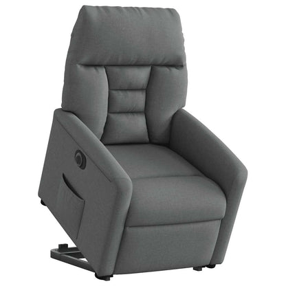 vidaXL Relaxsessel mit Aufstehhilfe Elektrisch Dunkelgrau Stoff
