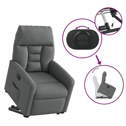vidaXL Relaxsessel mit Aufstehhilfe Elektrisch Dunkelgrau Stoff