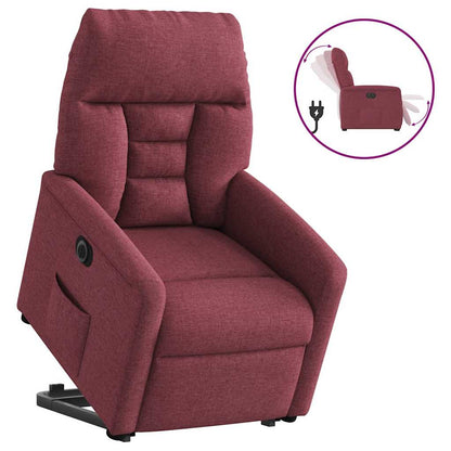 vidaXL Relaxsessel mit Aufstehhilfe Elektrisch Weinrot Stoff