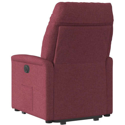 vidaXL Relaxsessel mit Aufstehhilfe Elektrisch Weinrot Stoff
