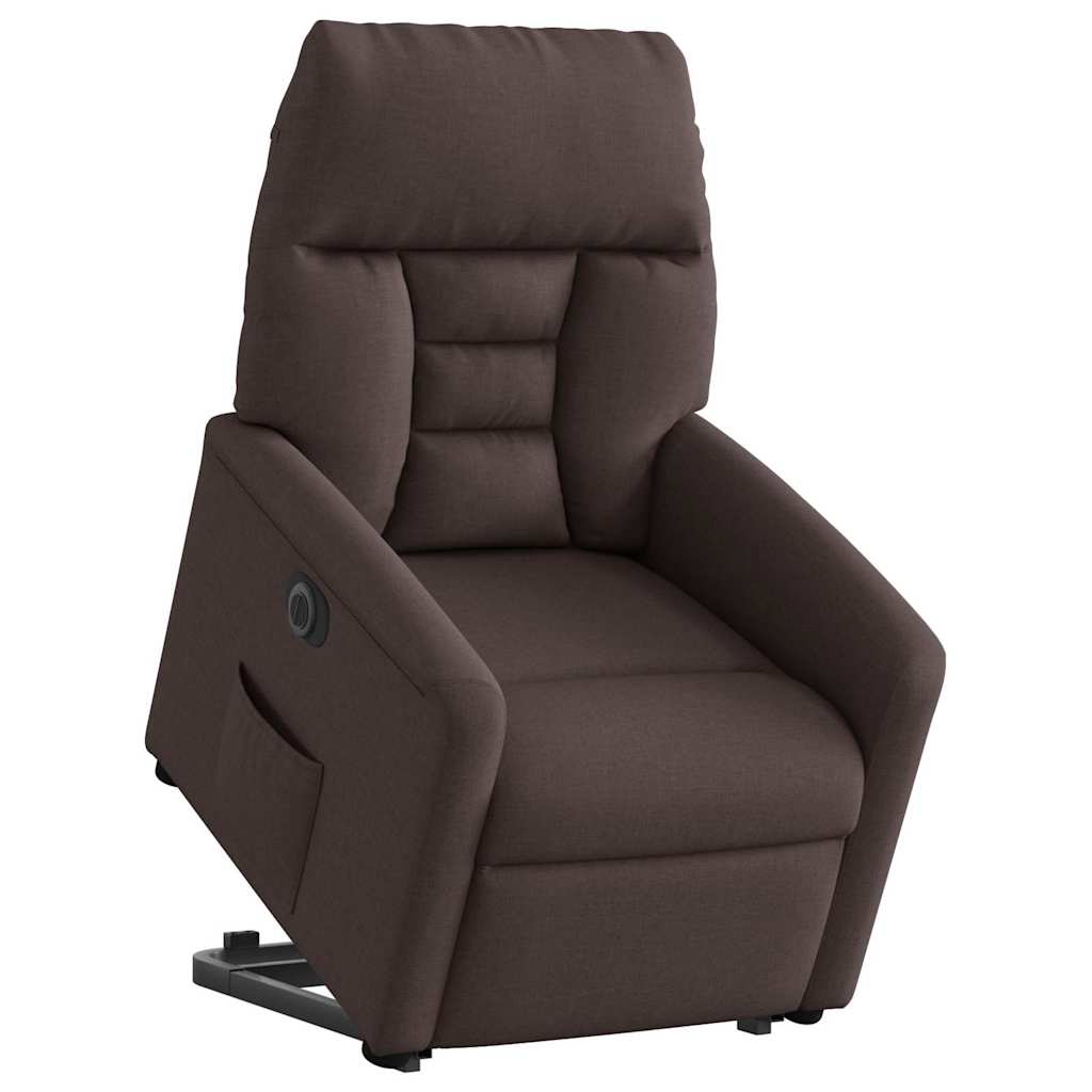 vidaXL Relaxsessel mit Aufstehhilfe Elektrisch Dunkelbraun Stoff
