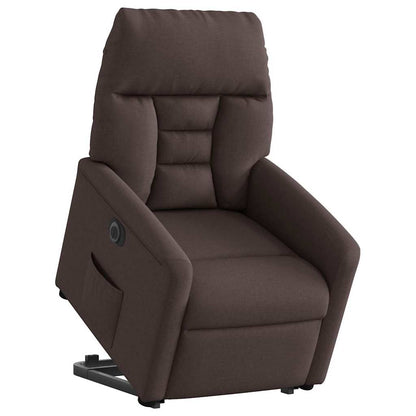 vidaXL Relaxsessel mit Aufstehhilfe Elektrisch Dunkelbraun Stoff