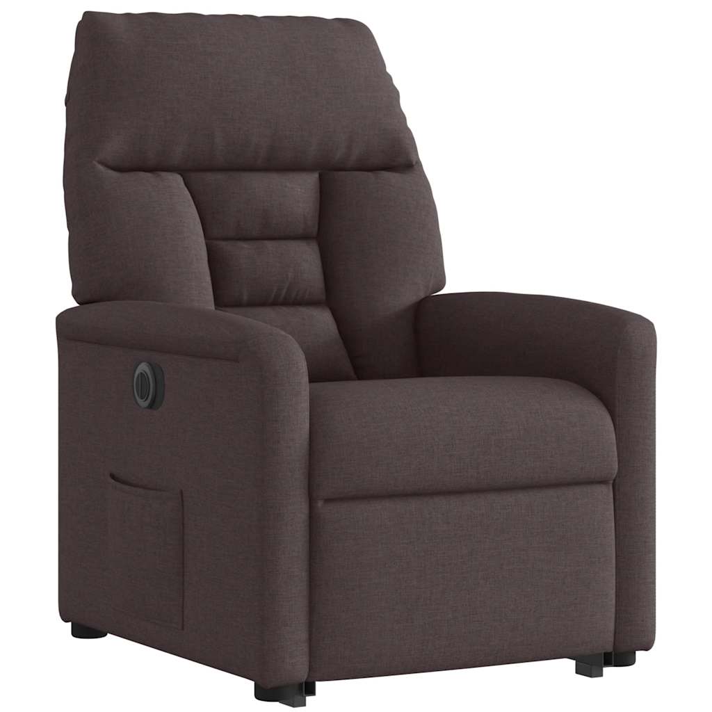 vidaXL Relaxsessel mit Aufstehhilfe Elektrisch Dunkelbraun Stoff