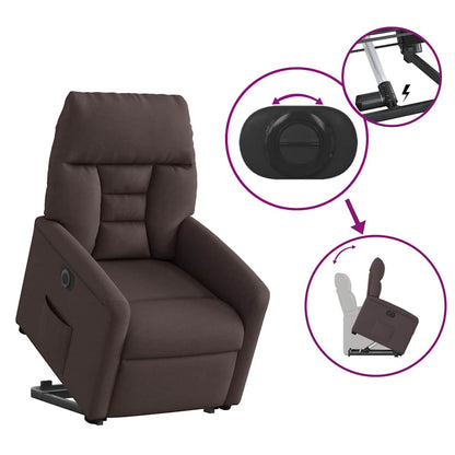 vidaXL Relaxsessel mit Aufstehhilfe Elektrisch Dunkelbraun Stoff