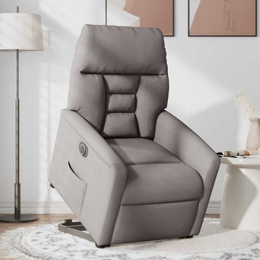 vidaXL Relaxsessel mit Aufstehhilfe Elektrisch Taupe Stoff
