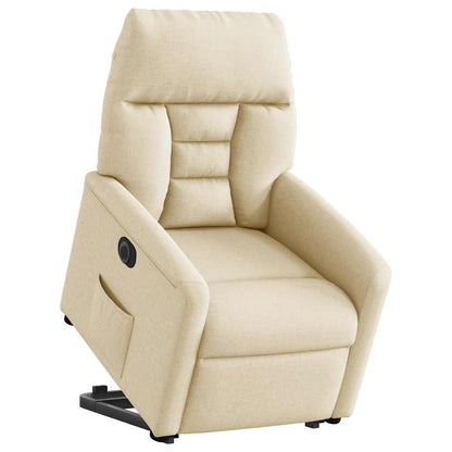 vidaXL Relaxsessel mit Aufstehhilfe Elektrisch Creme Stoff