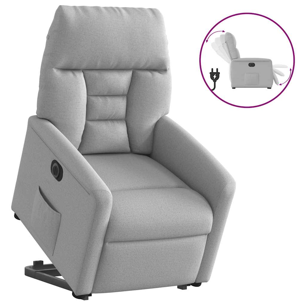 vidaXL Fauteuil releveur électrique gris nuage en tissu