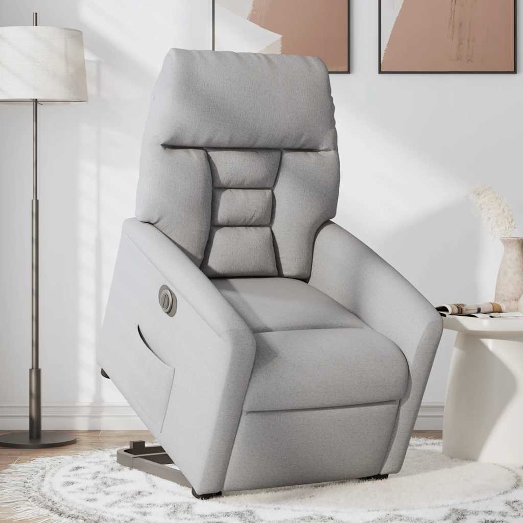 vidaXL Fauteuil releveur électrique gris nuage en tissu