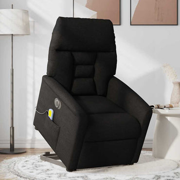 vidaXL Elektrischer Massagesessel mit Aufstehhilfe Schwarz Stoff