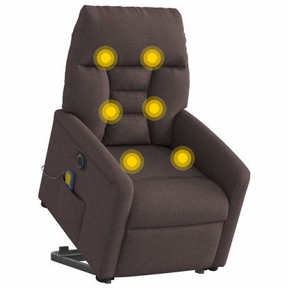 vidaXL Fauteuil de massage électrique releveur tissu marron foncé