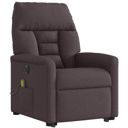 vidaXL Fauteuil de massage électrique releveur tissu marron foncé
