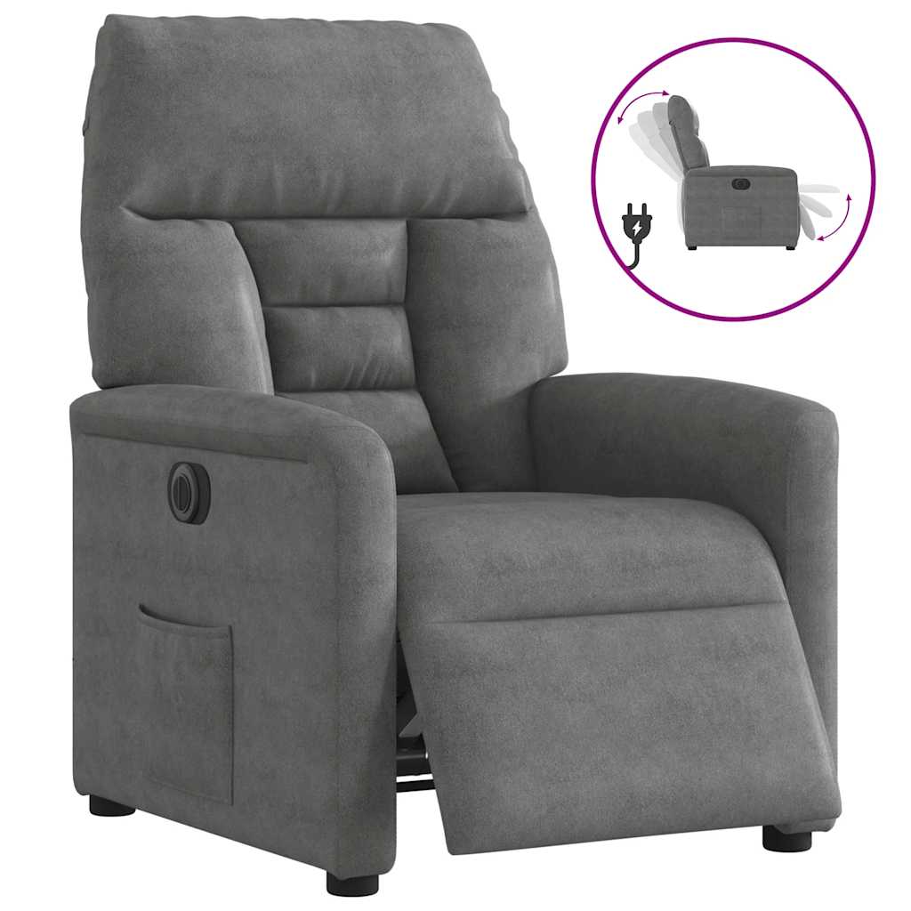 vidaXL Relaxsessel Elektrisch Dunkelgrau Mikrofasergewebe