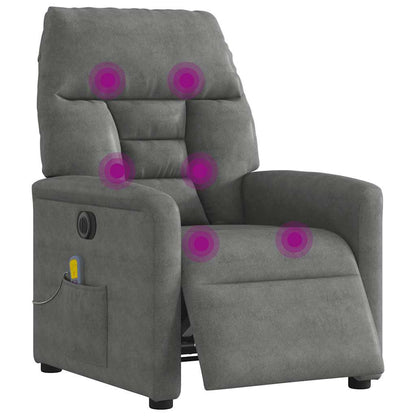 vidaXL Massagesessel Elektrisch Dunkelgrau Mikrofasergewebe